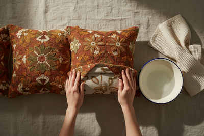 How to Care for Hand-Stitched Cushion Covers in India: Washing, Drying & Embroidery Maintenance Guide