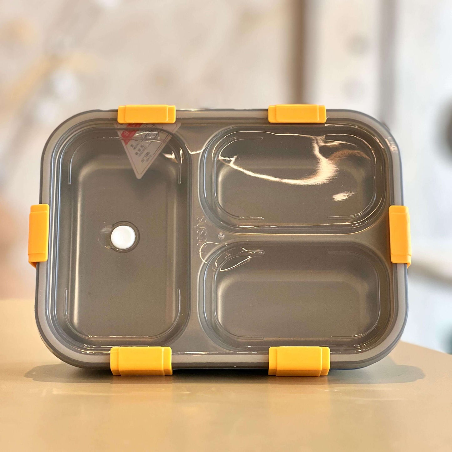 NaviBento 3-Compartment Steel Lunch Box with Cutlery