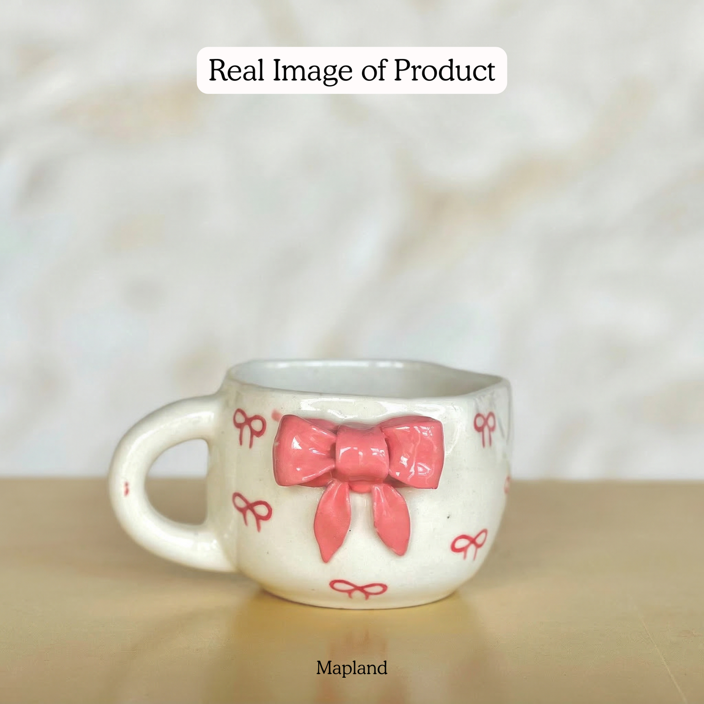 BlushBow Cup — handmade ceramic cup, view 5 | Mapland