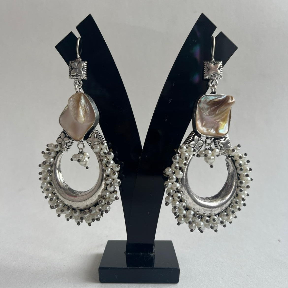 Chandani Oxidized Earrings for Women – Ethnic Silver Imitation Jewelry
