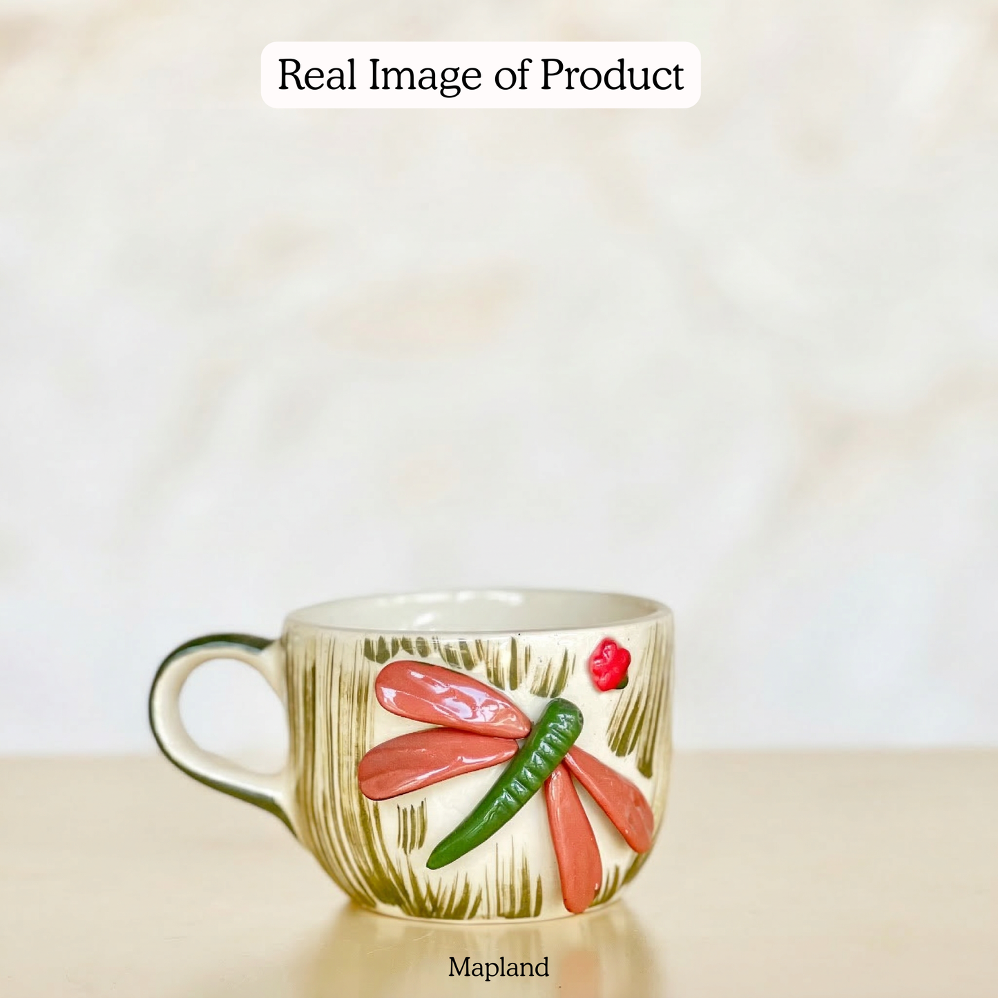 Dragonfly Meadow Mug — handmade ceramic cup, view 5 | Mapland