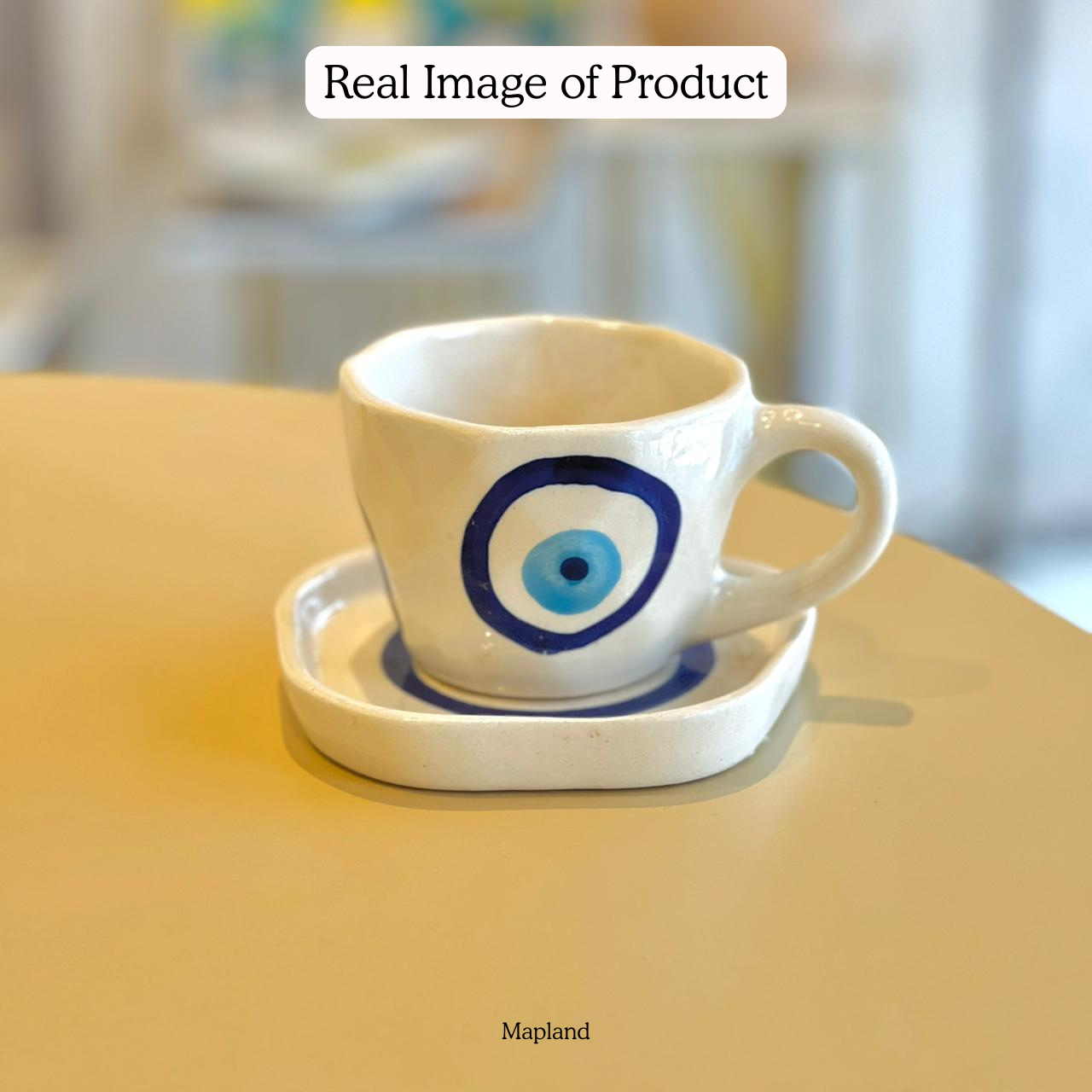 Evil Eye Ceramic Cup & Saucer - Mapland