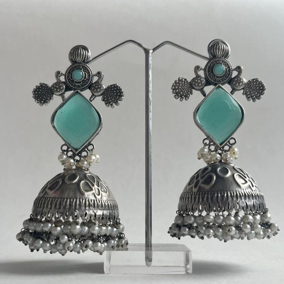 Ezhil Oxidized Earrings for Women – Ethnic Silver Imitation Jewelry
