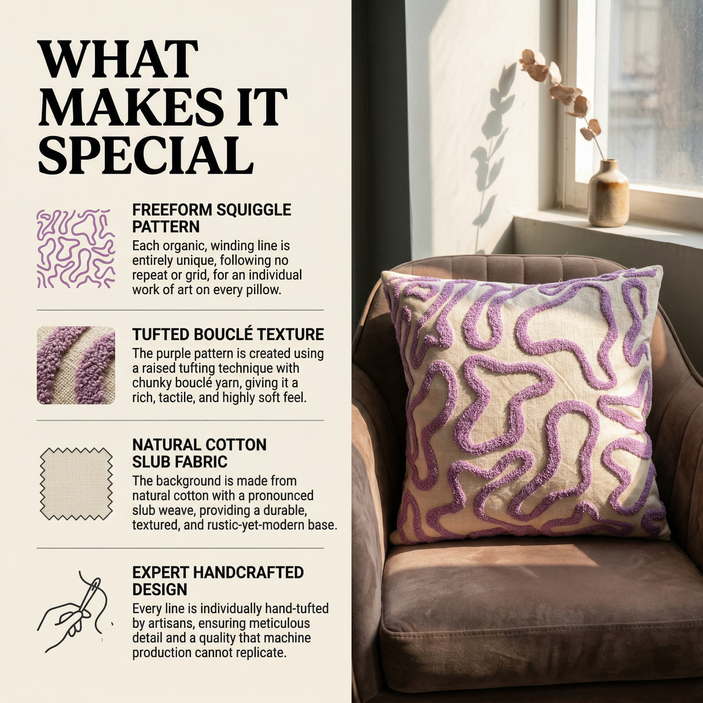 Lavender Drift Cushion Cover 16*16 Inches