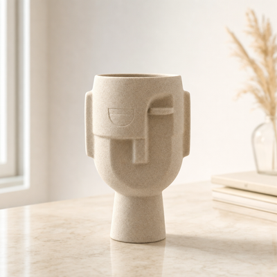 Monolith Face Vase — Sandy Ceramic