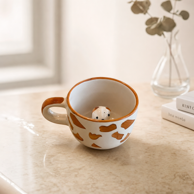 Peekaboo Bear Cub Ceramic Cup