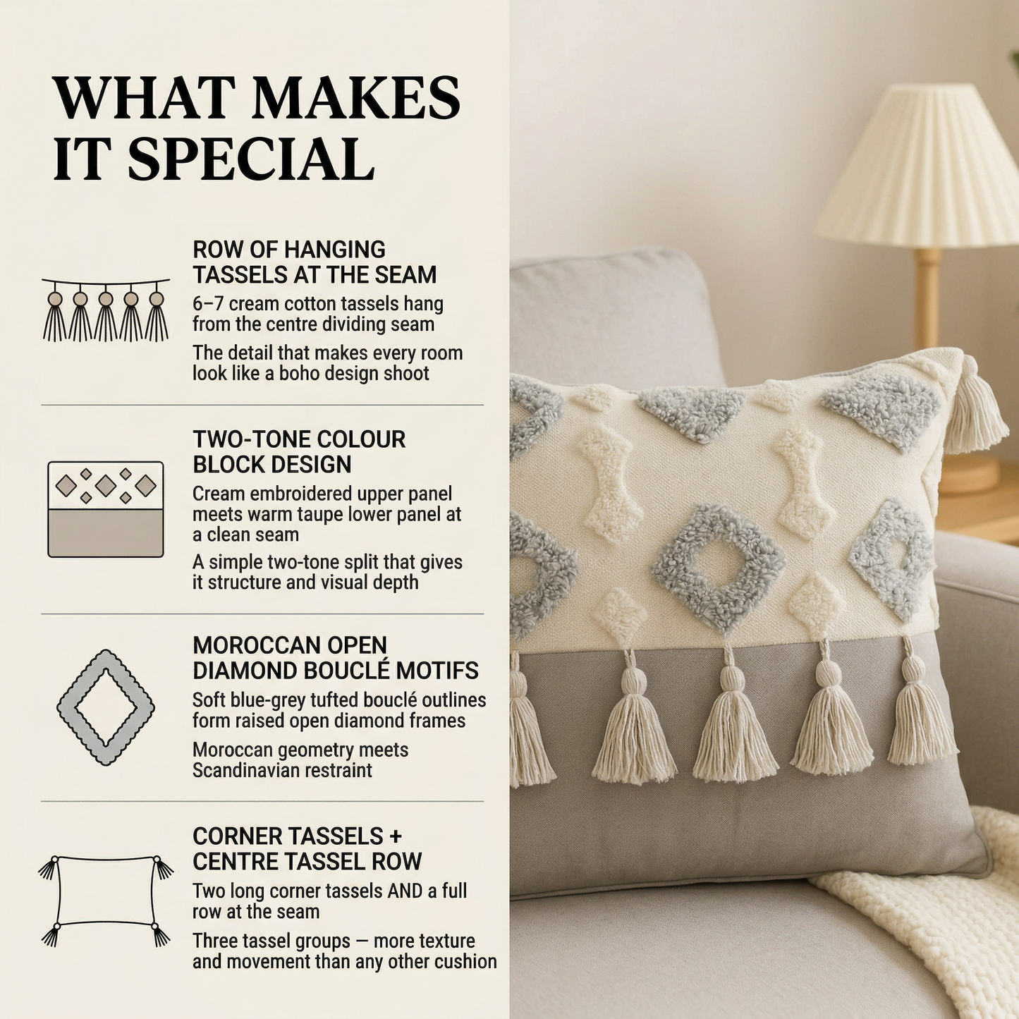 Serene Knot Cushion Cover 16*16 Inches
