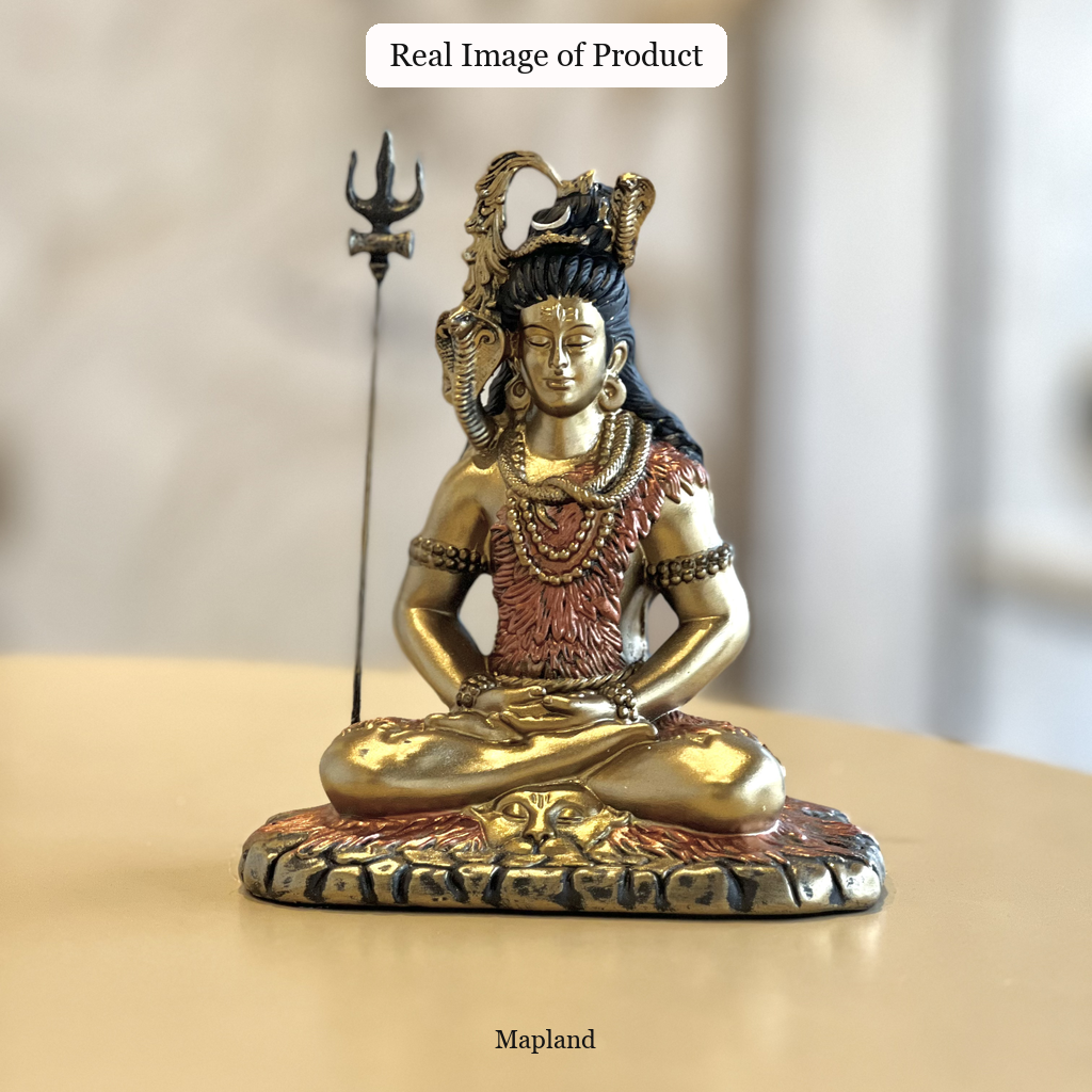 Meditating Shiva sandstone idol real product image | Mapland