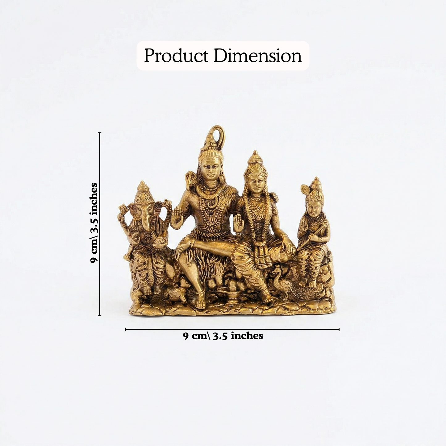 Shiv Pariwar brass idol Design 2 dimensions | Mapland