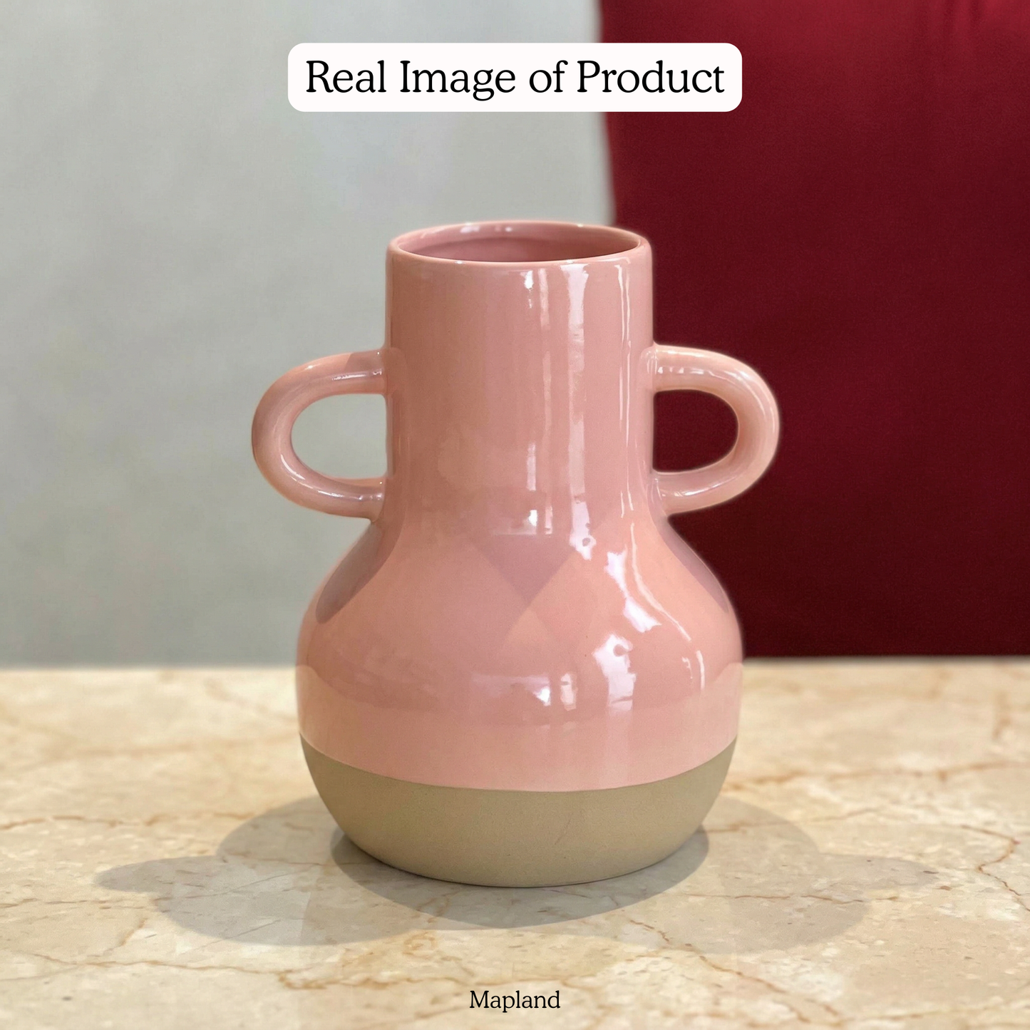 Veso Amphora Vase handmade ceramic vase — angle view, Indian artisan craft | Mapland