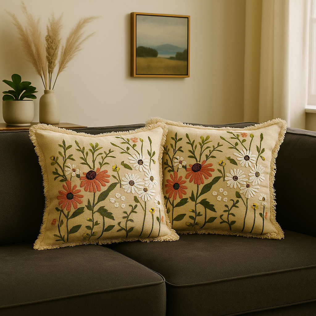 Floral Elegance Cushion Cover