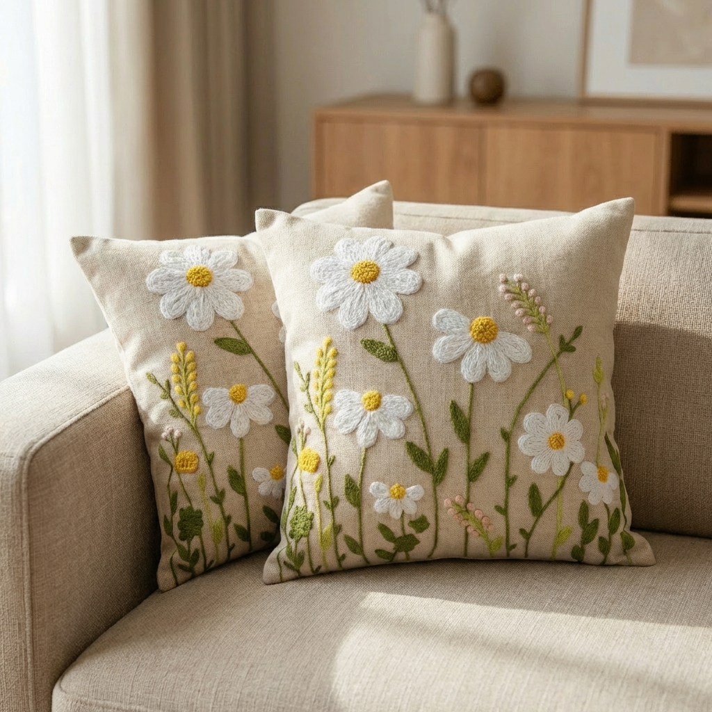 Wildflower Charm Cushion Cover 16*16 Inches - Mapland