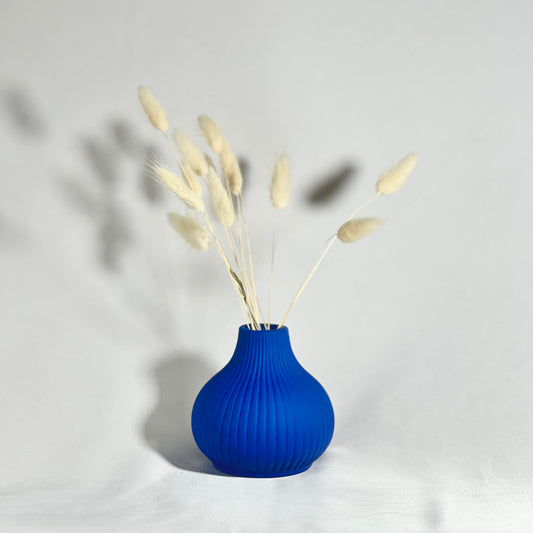 Bud Vase Blue with Bunny Tails