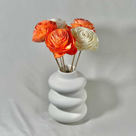 Ring Vase with Rose Dried Flower