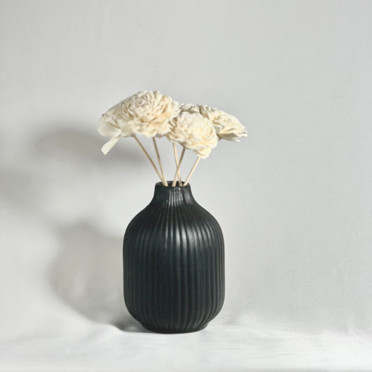 Dela Pot Black with Sola Flower
