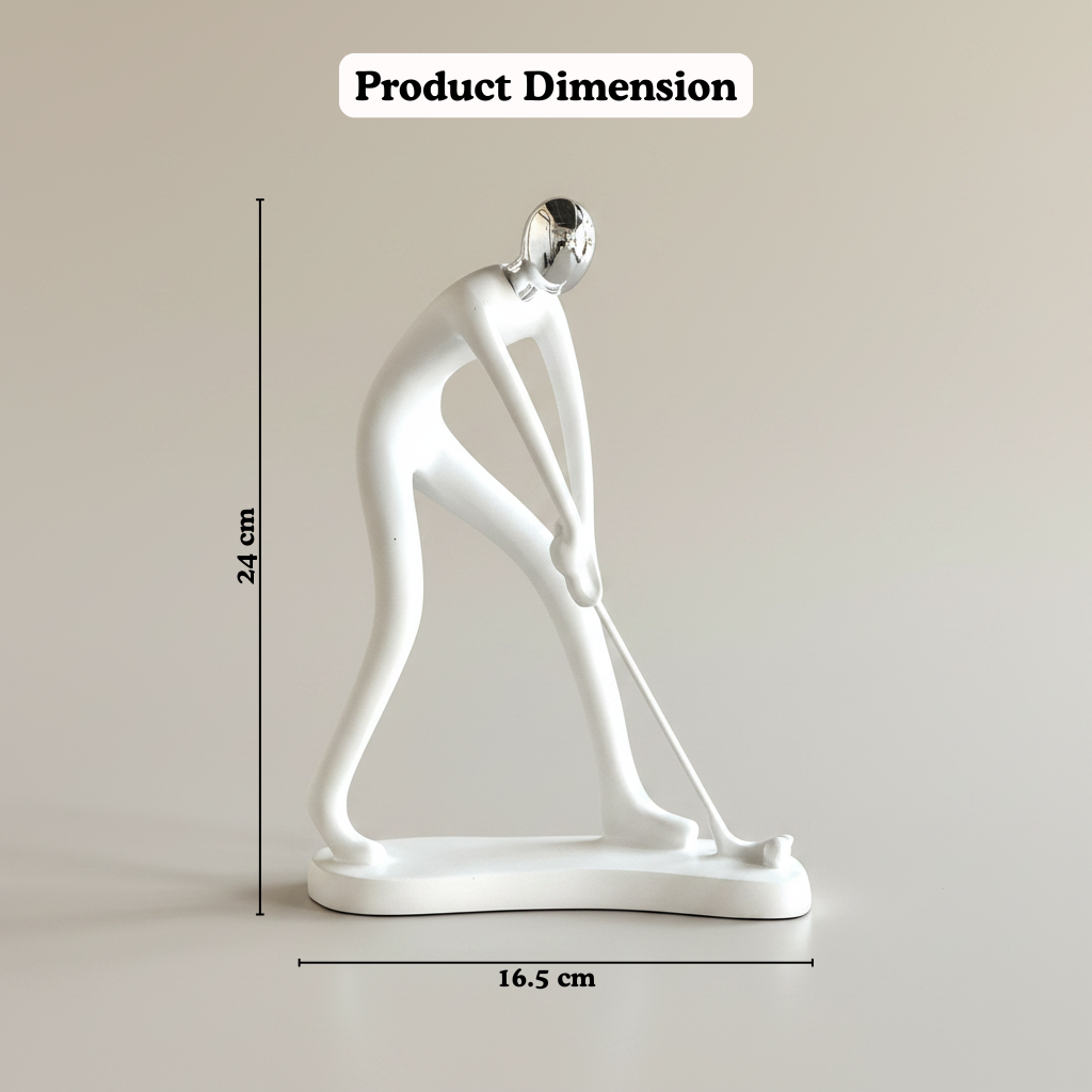 Abstract Golfer Resin Figurine