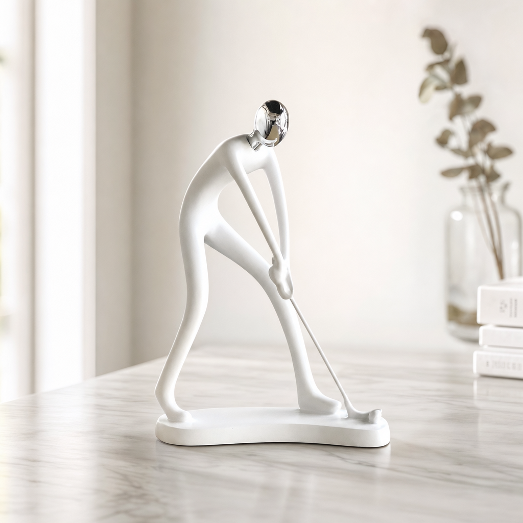 Abstract Golfer Resin Figurine