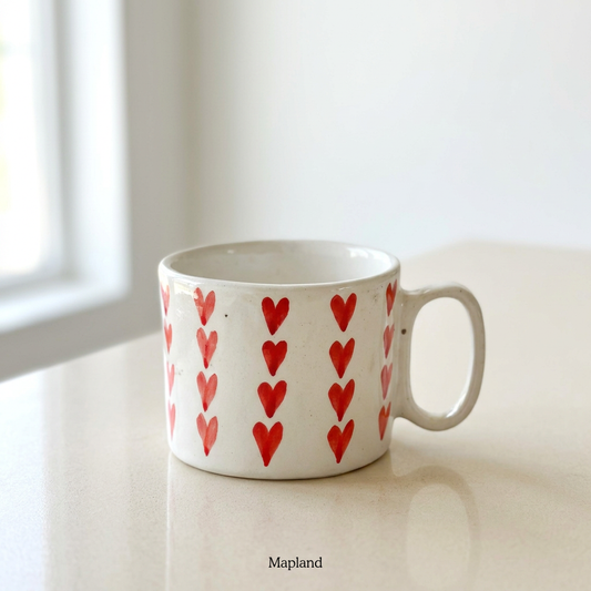 All Over Hearts Ceramic Mug - Mapland