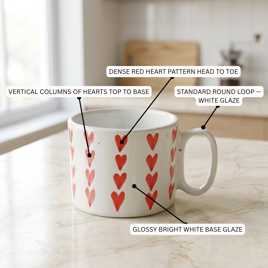 All Over Hearts Ceramic Mug - Mapland