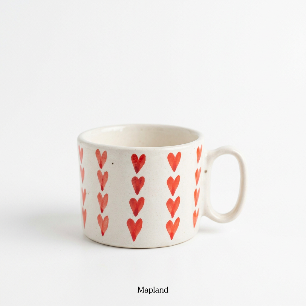 All Over Hearts Ceramic Mug - Mapland