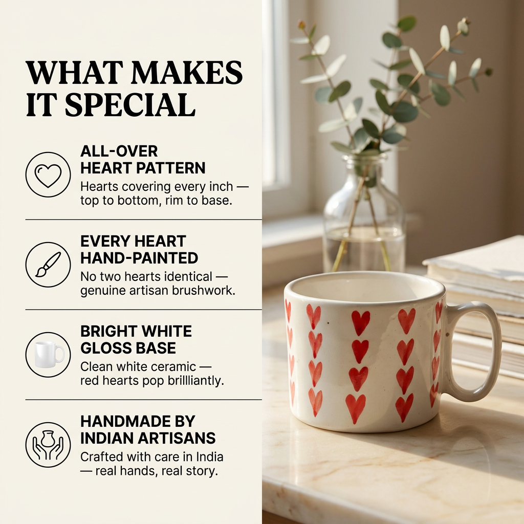 All Over Hearts Ceramic Mug - Mapland