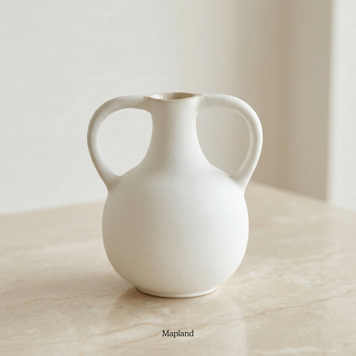 Amphora jug ceramic vase in chalk white — handmade ceramic vase | Mapland Design Studio