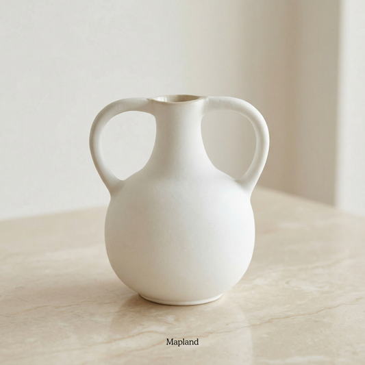 Amphora jug ceramic vase in chalk white — handmade ceramic vase | Mapland Design Studio
