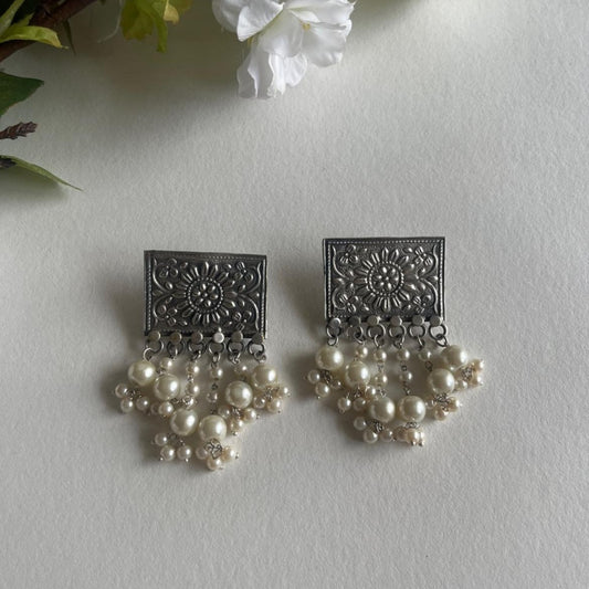Antara Oxidized Earrings for Women – Ethnic Silver Imitation Jewery