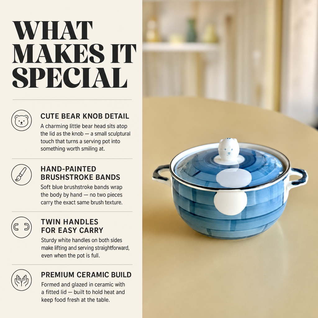 Bear-Lid Ceramic Bowl with Handles what makes it special | Mapland