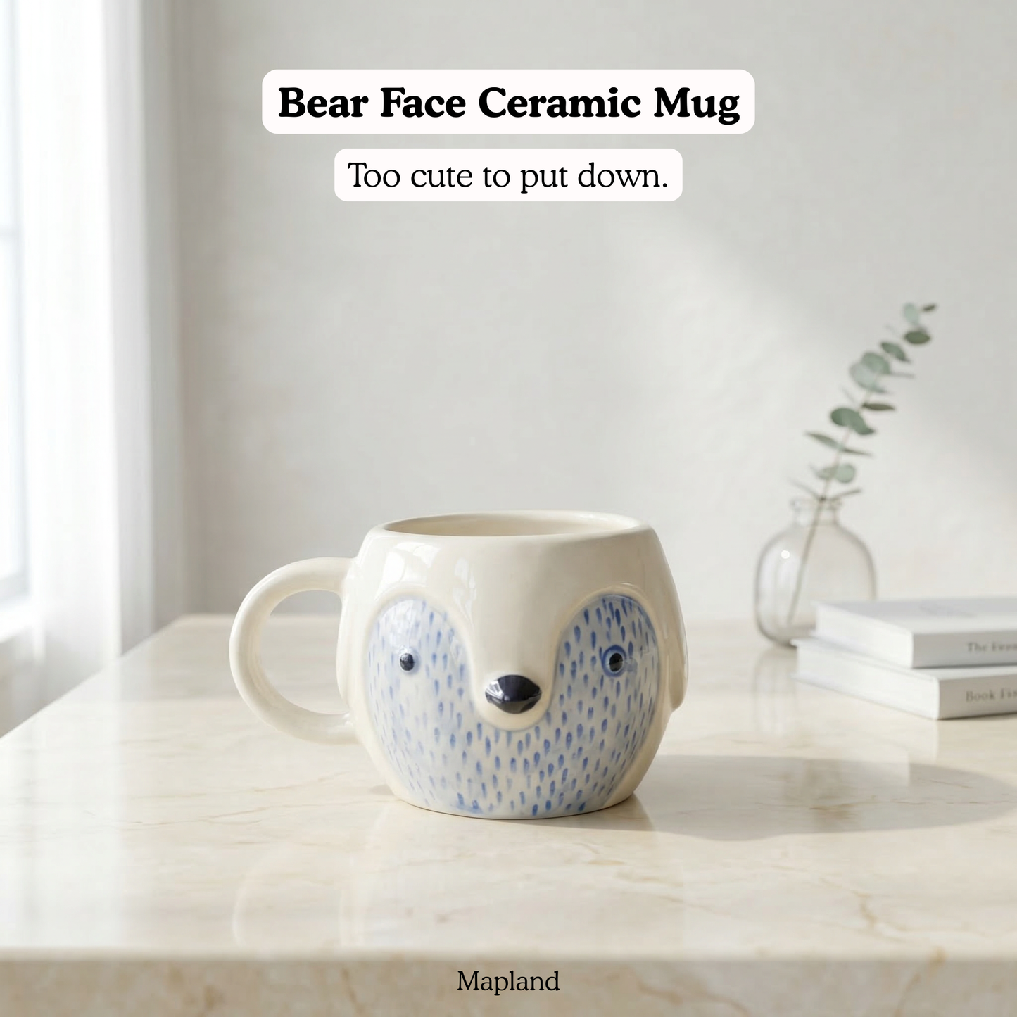 Bear Face Ceramic Mug - Mapland