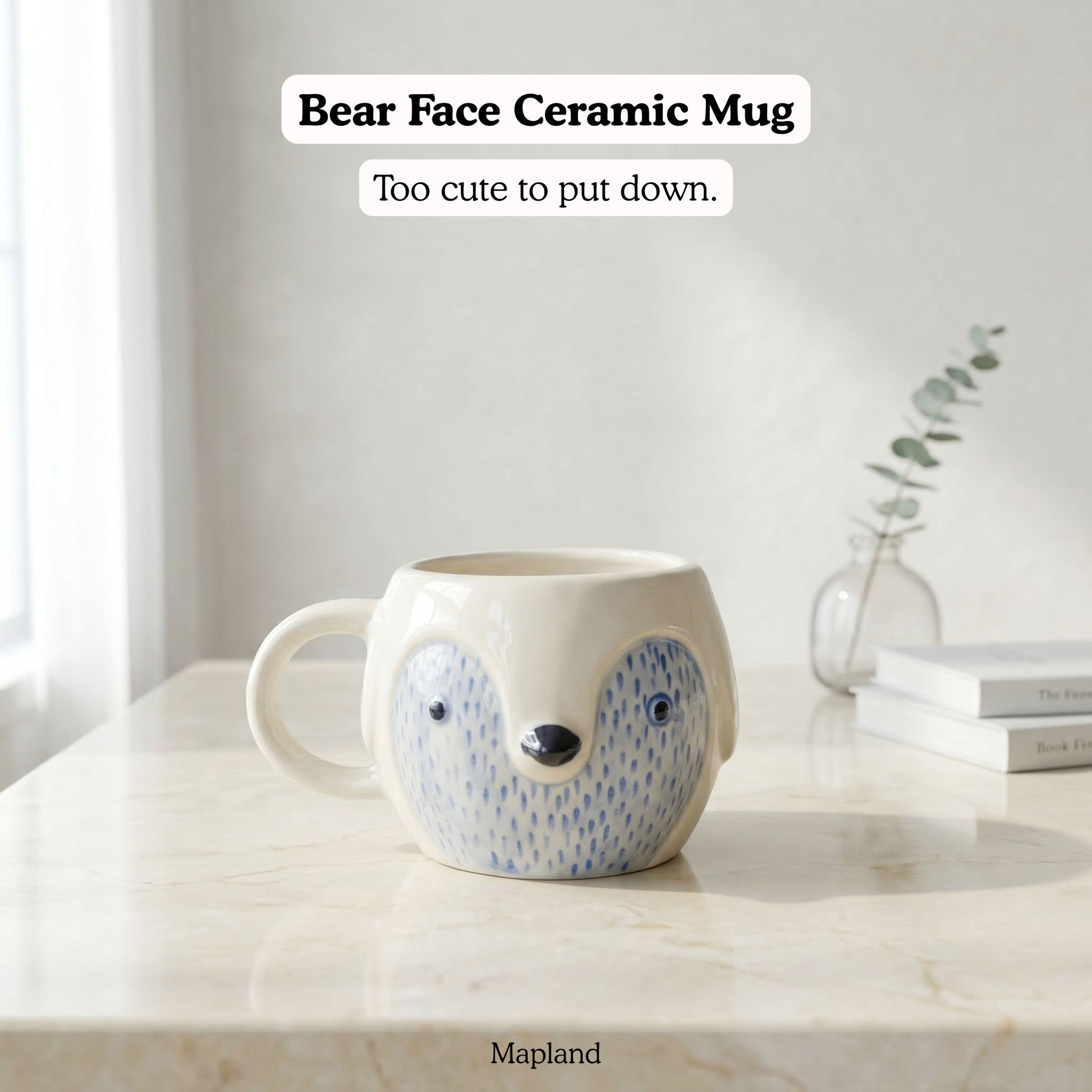 Bear Face Ceramic Mug - Mapland