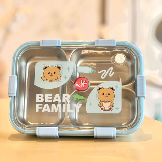 CubbyBox 3-Compartment Bento Lunch Box with Cutlery