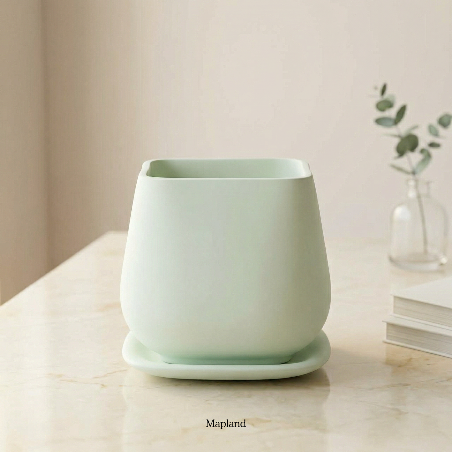 Belly-Form Ceramic Planter handmade ceramic planter — side view, Indian artisan craft | Mapland