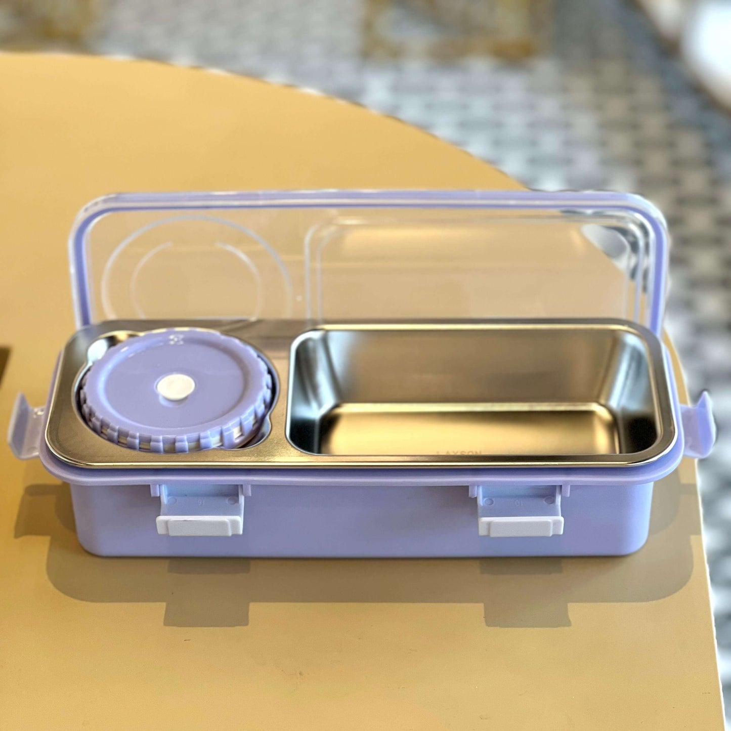LilacBento 2-Compartment Lunch Box with Sauce Cup
