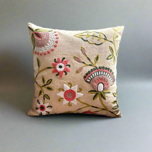 Blossom Embroidered Cushion