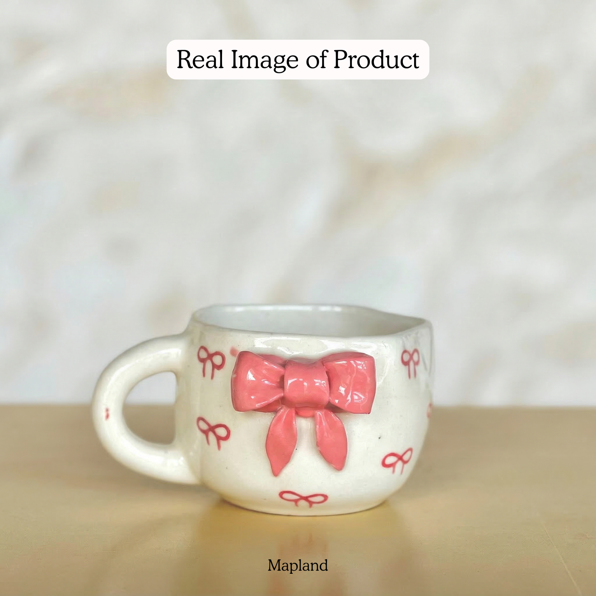 BlushBow Cup — handmade ceramic cup, view 5 | Mapland