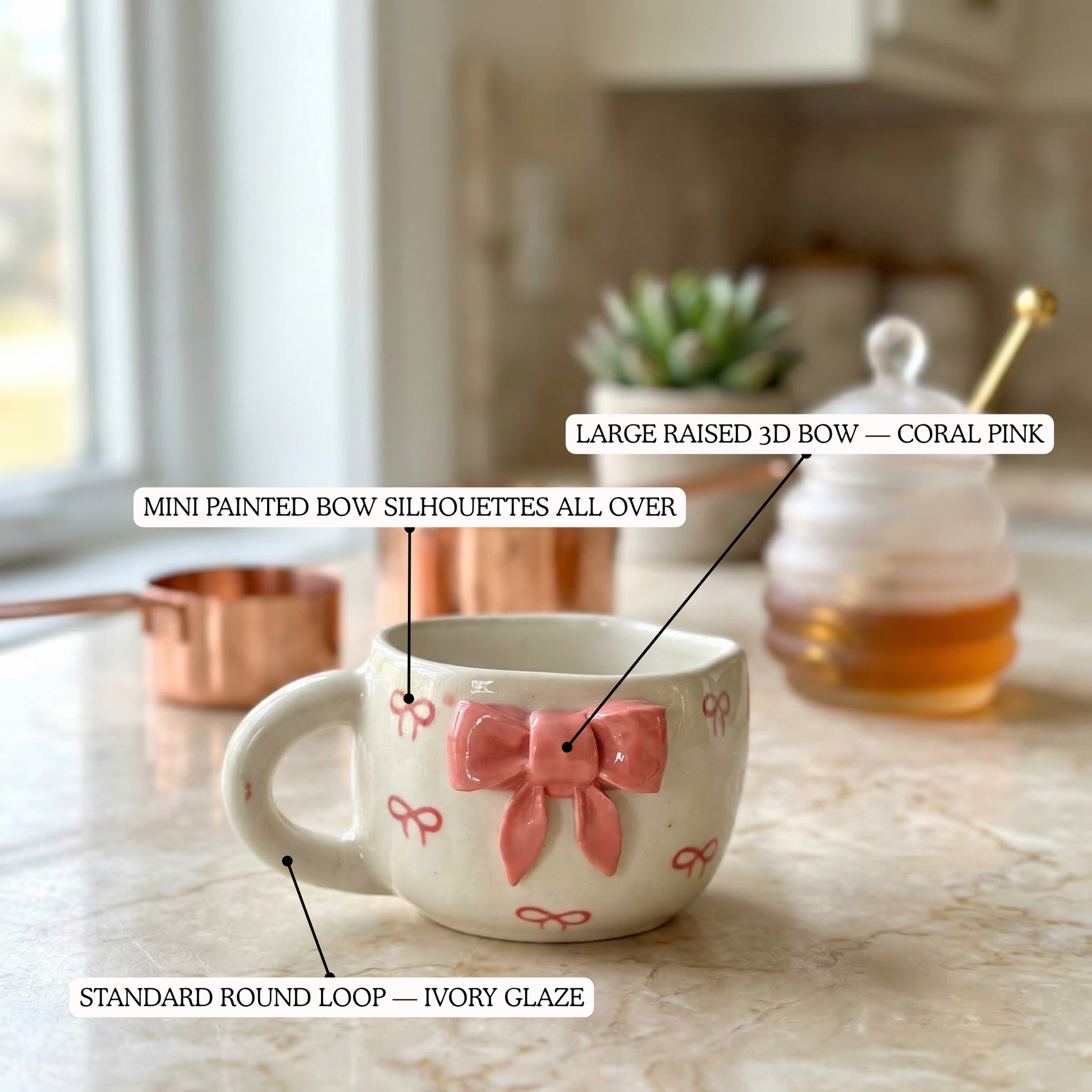 BlushBow Cup — handmade ceramic cup | Mapland