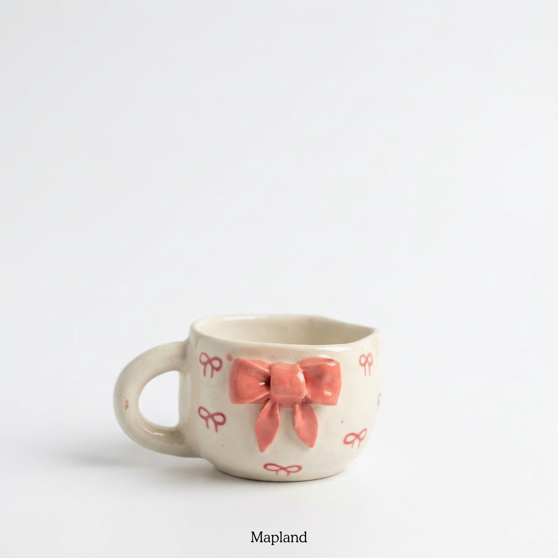 BlushBow Cup — handmade ceramic cup, view 4 | Mapland