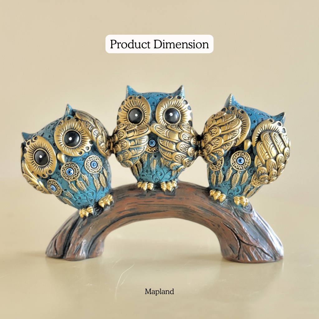 Family Nest Evil Eye Owl Figurine