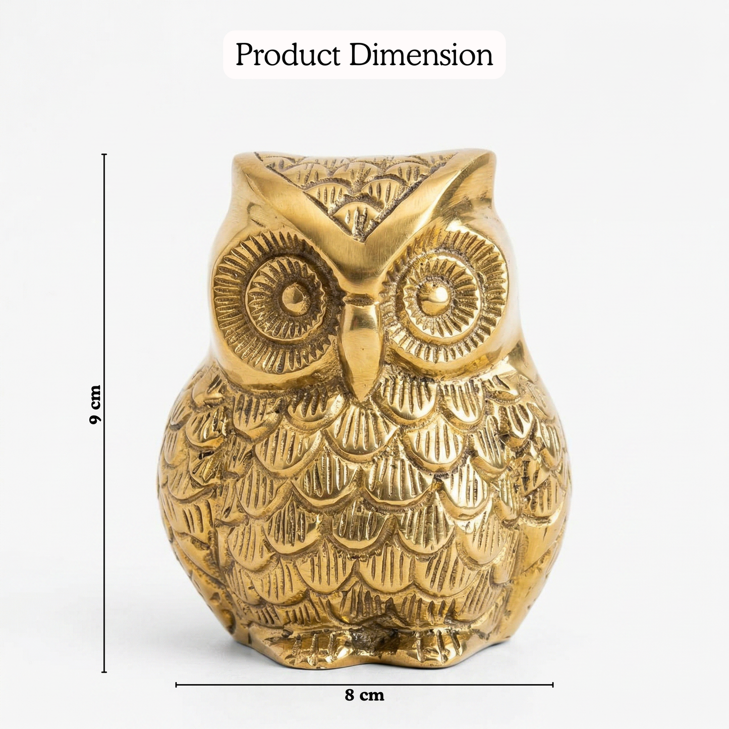 Brass owl statue dimensions 9cm height 511g | Mapland