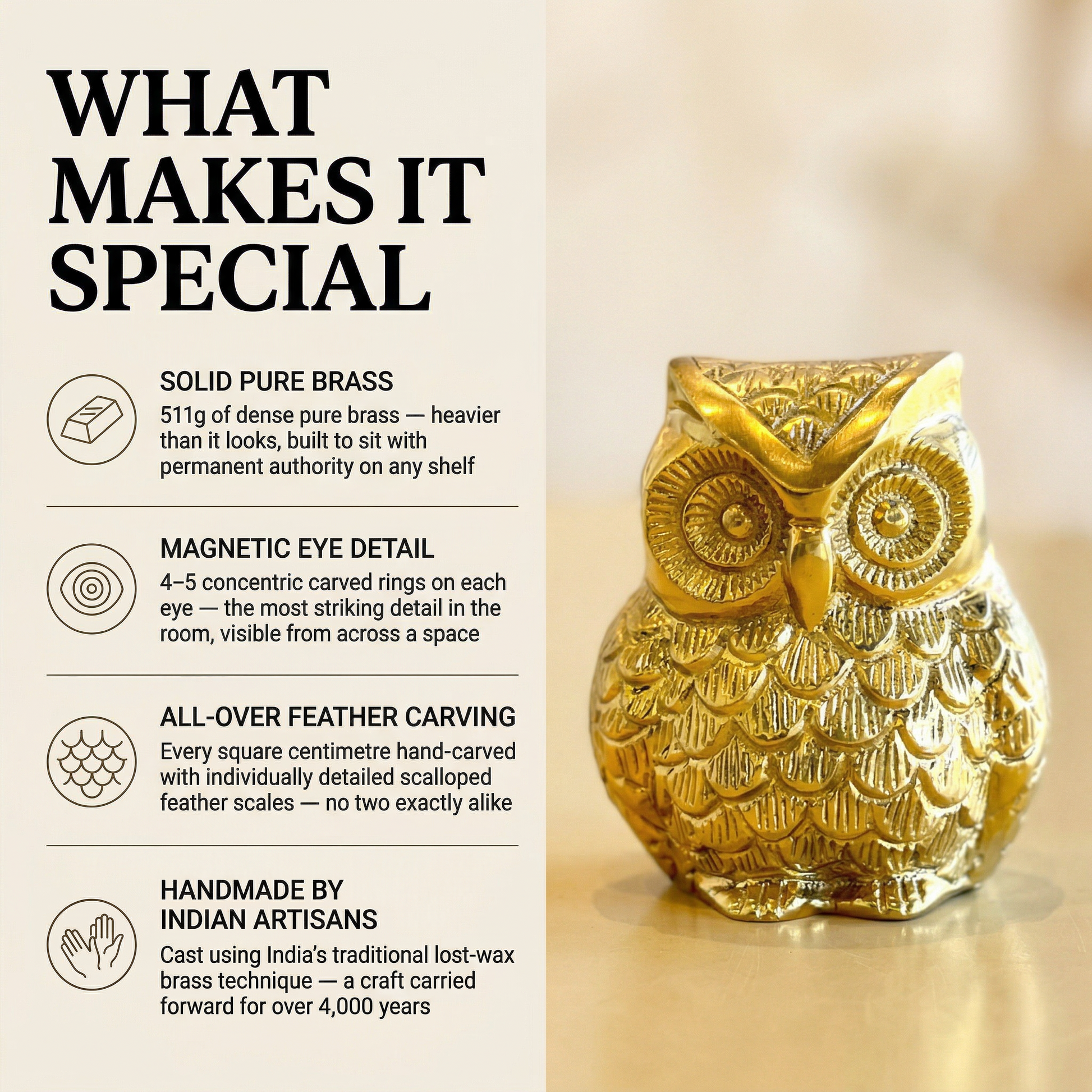 Brass owl showpiece what makes it special | Mapland