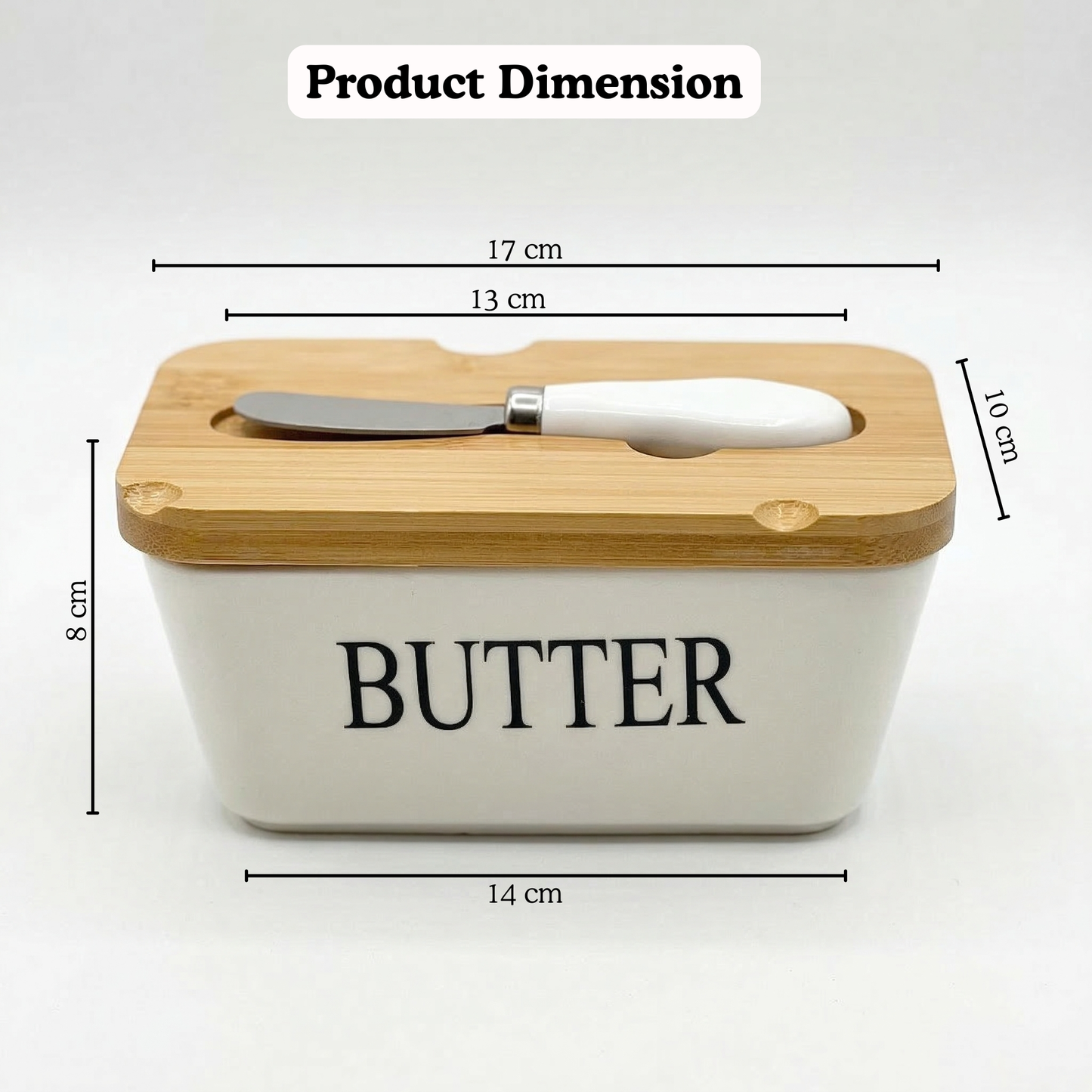 Ceramic Butter Box with Spreader Knife — detail view — handmade artisan home decor | Mapland