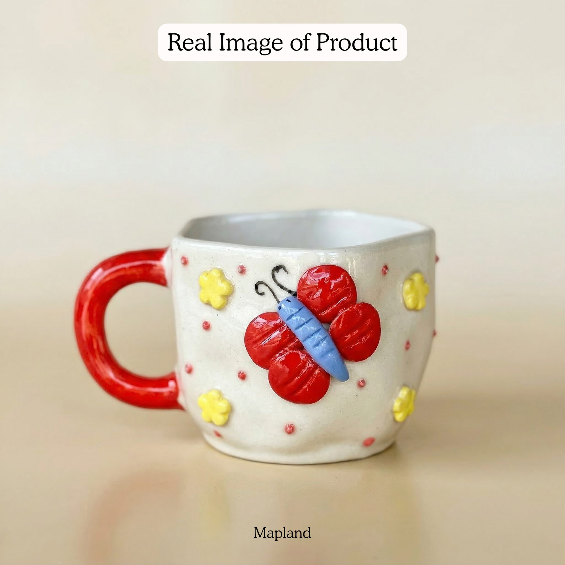 Butterfly Bliss Cup — handmade ceramic cup, view 4 | Mapland