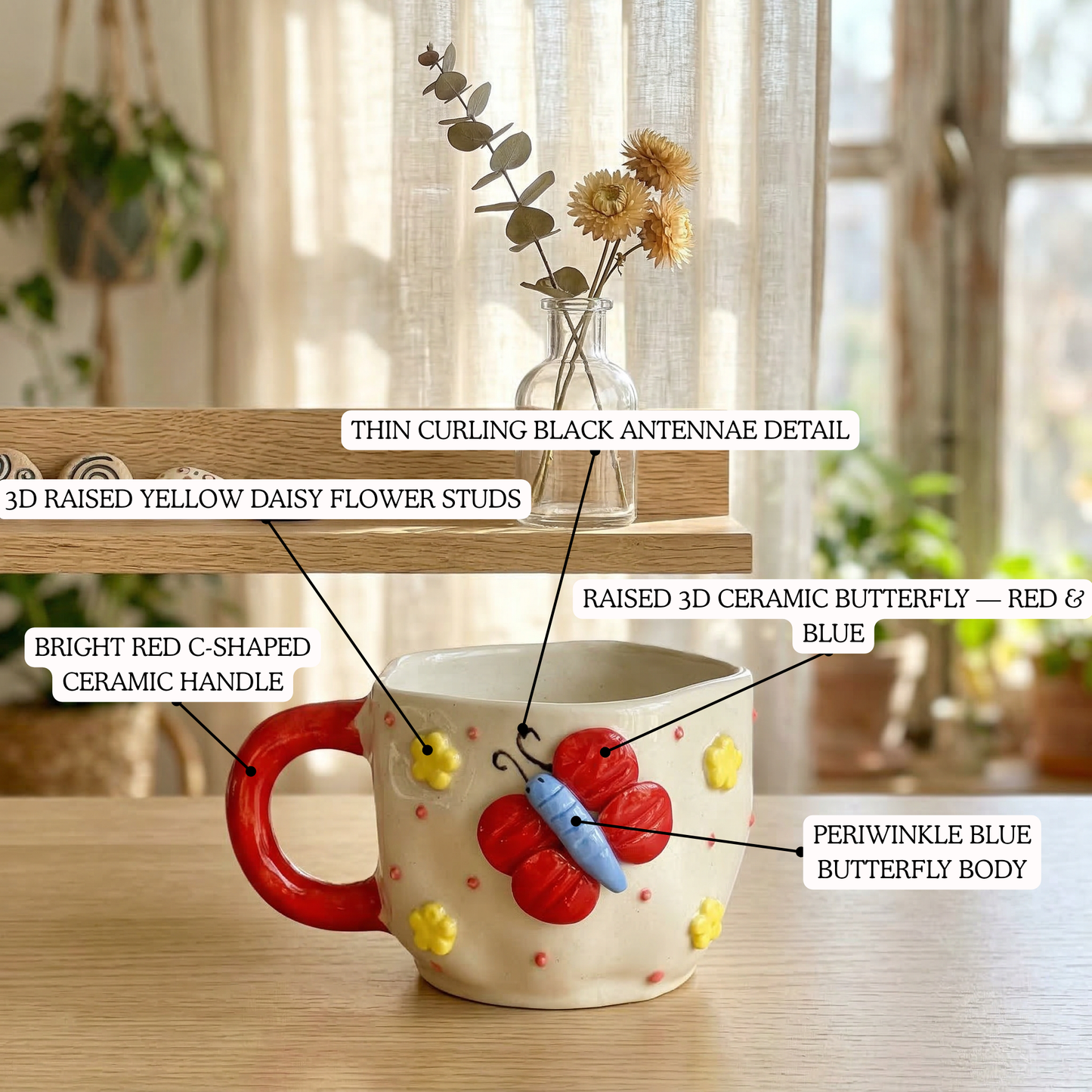 Butterfly Bliss Cup — handmade ceramic cup | Mapland