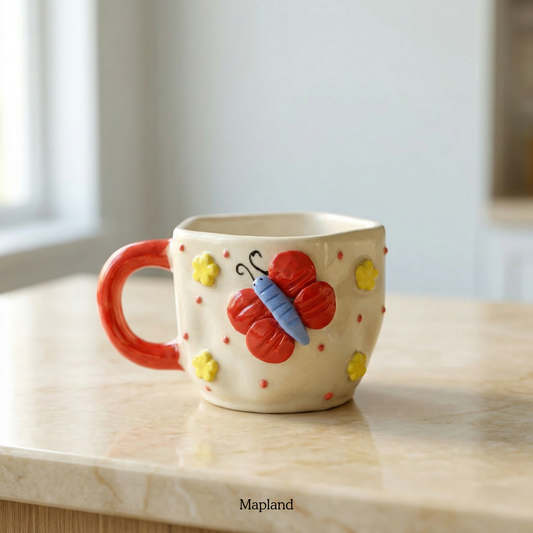 Butterfly Bliss Cup — handmade ceramic cup, view 2 | Mapland