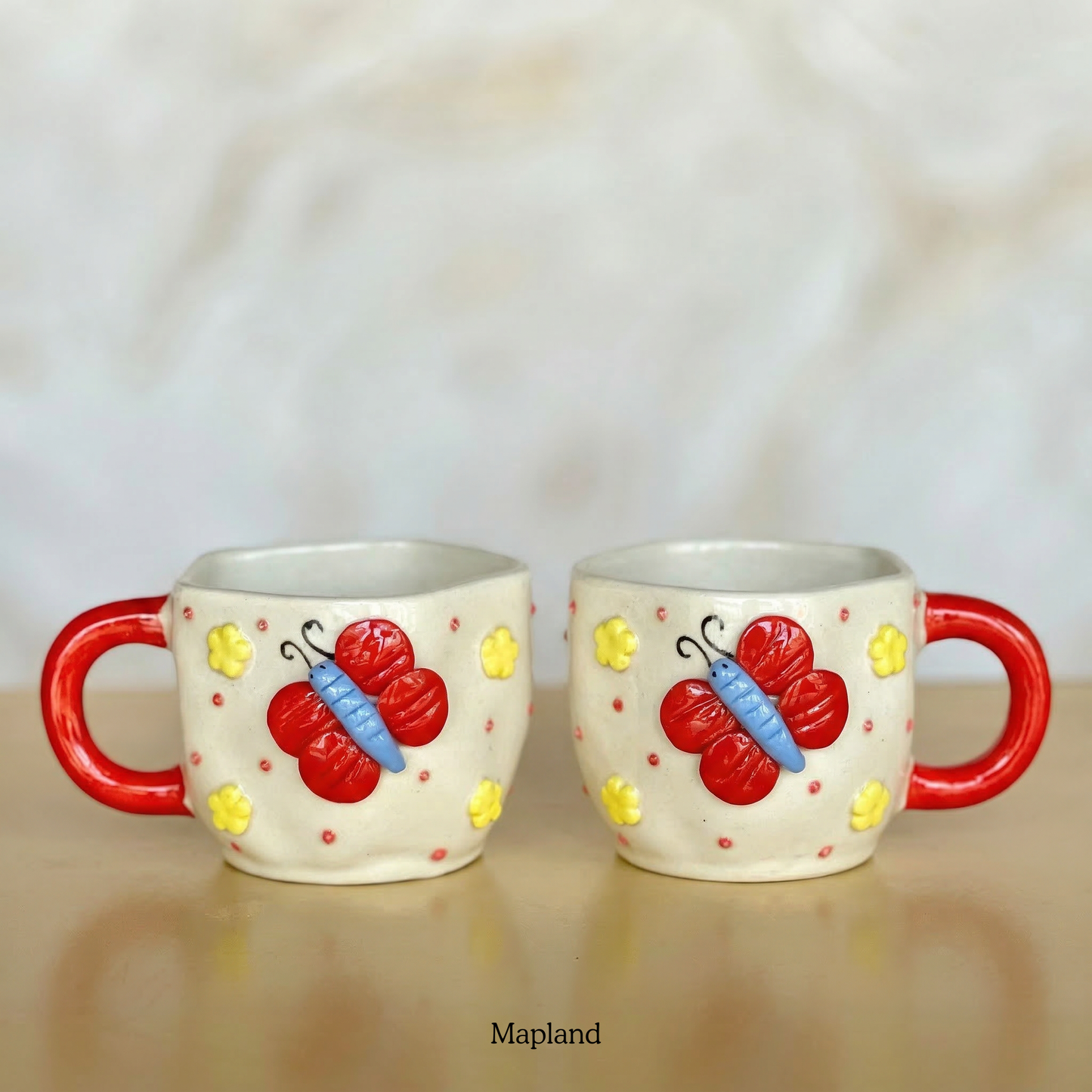 Butterfly Bliss Cup — handmade ceramic cup, view 7 | Mapland
