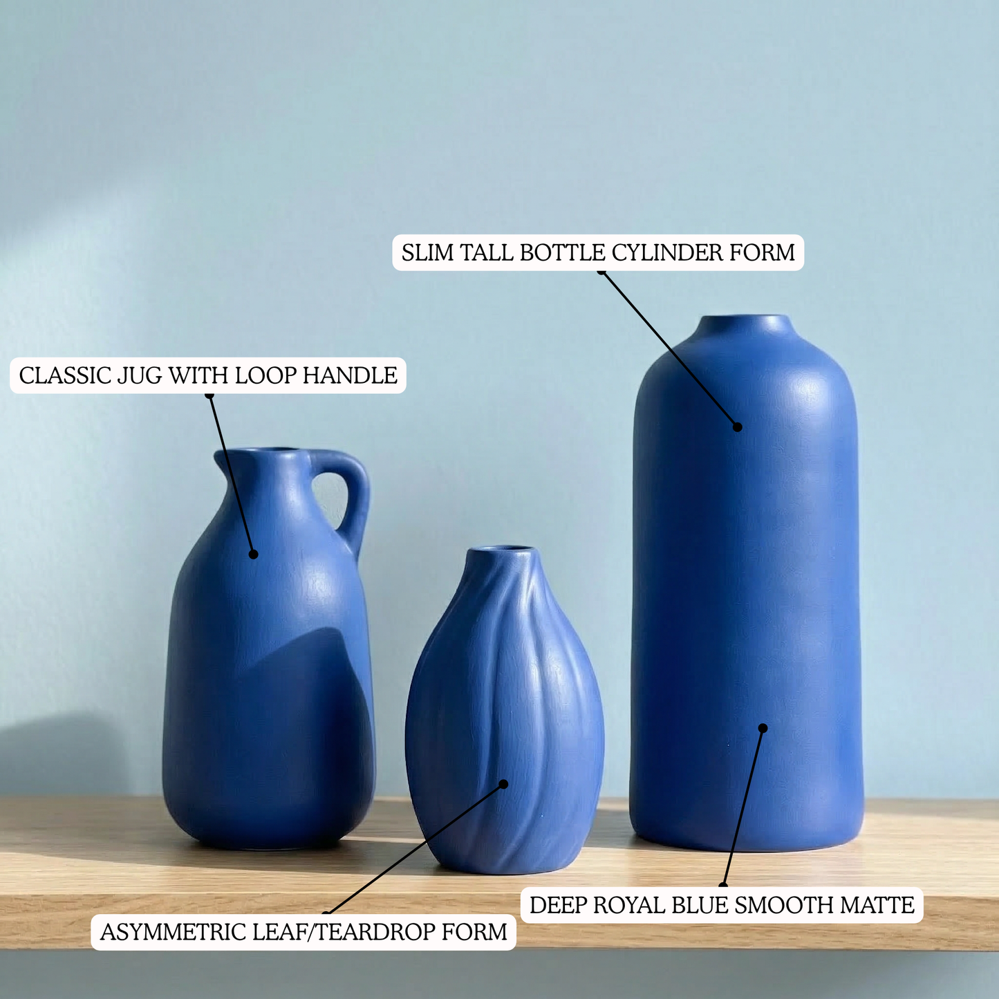 Cerablu Ceramic Vase Set handmade ceramic vase — top view, Indian artisan craft | Mapland