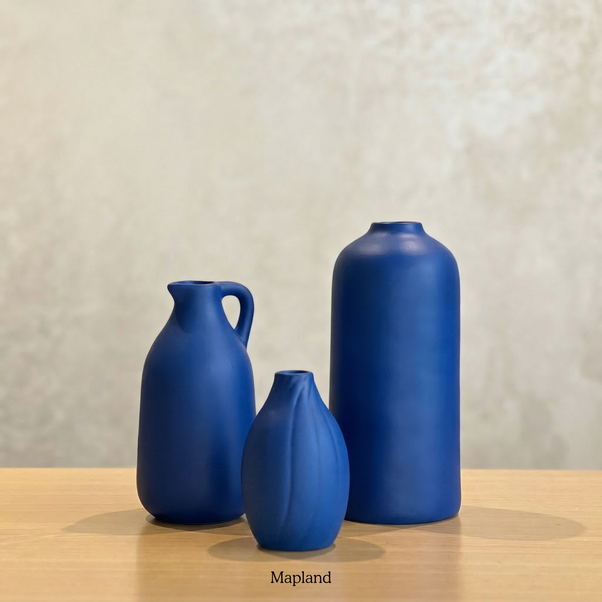 Blue and white ceramic vase set — handmade ceramic vase | Mapland Design Studio
