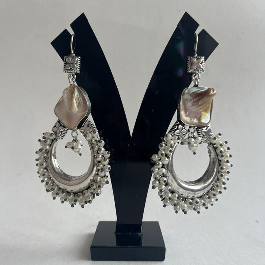 Chandani Oxidized Earrings for Women – Ethnic Silver Imitation Jewelry