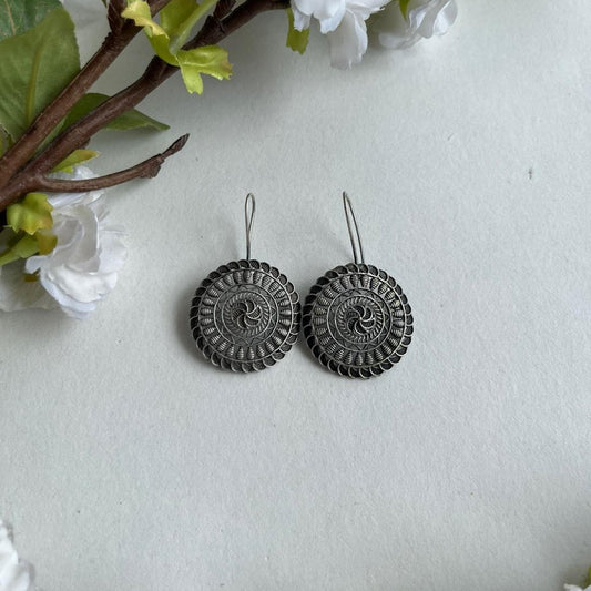 Chitra Oxidized Earrings for Women – Ethnic Silver Imitation Jewelry
